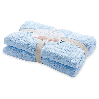 【奇哥】立體格紋柔舒毯 - 小 (4色選擇)藍色