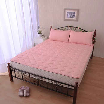 【Homebeauty】夏季超涼感大和防螨保潔墊-雙人(含枕套)清新粉