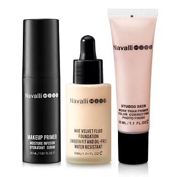 NH專業彩妝 控油抗曬光澤組(控油精華液+絲絨粉底液+美肌露)#2+玫瑰金