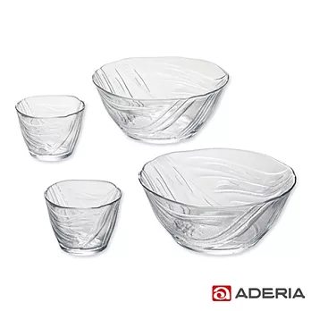 【ADERIA】日本進口涓流系列冷麵專用玻璃碗套組