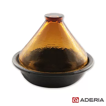 【ADERIA】日本進口透明玻璃萬古燒塔吉陶鍋(黃)
