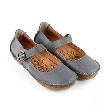 ◤Green Phoenix◥真皮手工縫製率性減壓休閒鞋35灰色