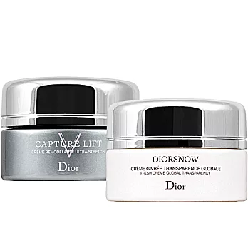 Dior 迪奧 V小臉塑顏乳霜(15ml)+雪晶靈透白乳霜(15ml)