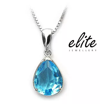 Elite伊麗珠寶 925純銀項鍊 - 天使之淚【藍水晶】