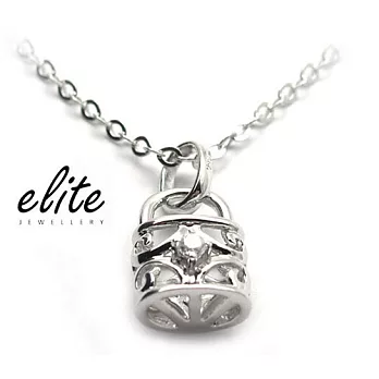 Elite伊麗珠寶 925純銀項鍊 - 心鎖