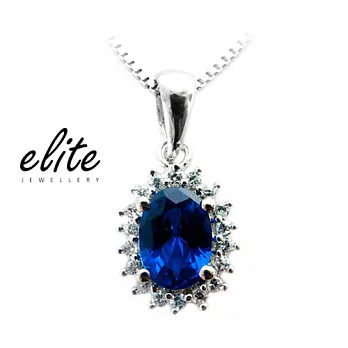 Elite伊麗珠寶 925純銀項鍊 - 海水正藍【mini】