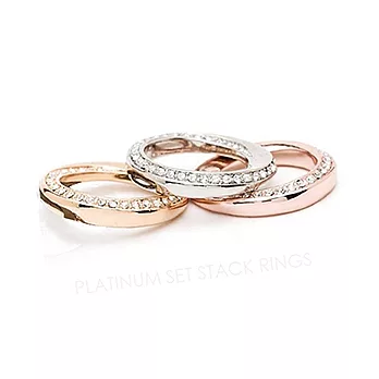 CC SKYE Platinum Set Stack Ring 白金之愛 金銀玫瑰金 白鑽三環戒指 附原廠禮物盒