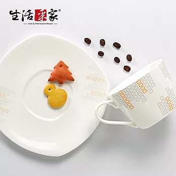 【生活采家】醉明月骨瓷系列閒情咖啡杯碟組(2杯2碟)#