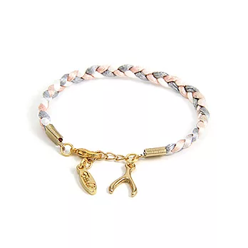 Ettika美國品牌~大地色編織幸運手環~金色許願骨墜