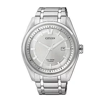 CITIZEN 嘉年華時尚聚會鈦金屬造型風格腕錶-銀-AW1241-54A