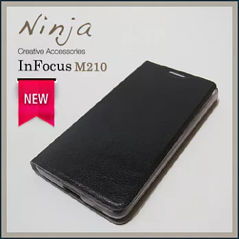 【東京御用Ninja】新款InFocus M210經典瘋馬紋保護皮套（黑色）
