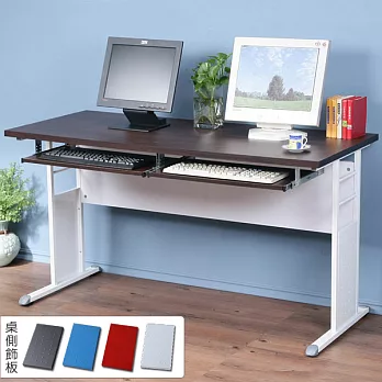 《Homelike》巧思辦公桌 亮白系列-胡桃加厚桌面140cm(附二鍵盤架) (四色可選)-純白色