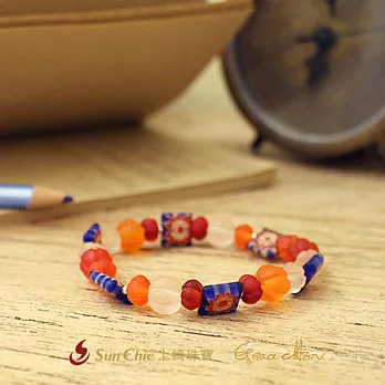 《上綺珠寶》Grace Chen-生命靈數明紅6號-彩色琉璃手鍊