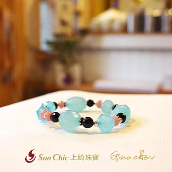 《上綺珠寶》Grace Chen-生命靈數淡藍3號-海藍玉髓(大)手鍊