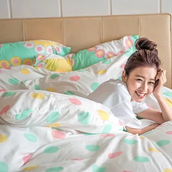 cheri【棉花糖色】單人二件組床包/枕套-綠