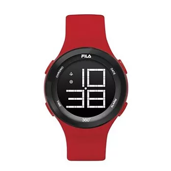 【FILA】多功能運動電子液晶顯示手錶 (紅 FL38038003)