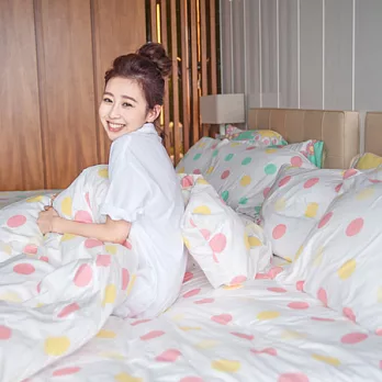 cheri【棉花糖色】單人三件組薄被套/床包/枕套-粉