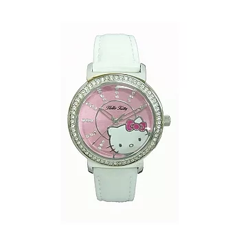 Hello Kitty 大海中的瑰寶時尚個性俏麗晶鑽腕錶-粉紅-LK628LWPW-SA