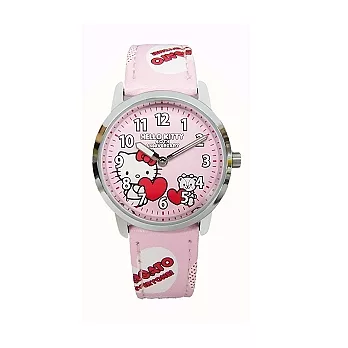 Hello Kitty 甜心寶貝【40週年紀念款】時尚個性俏麗腕錶-粉紅-KT400LWPP