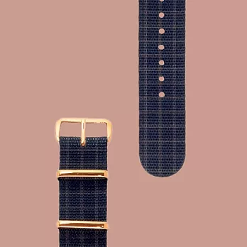 HYPERGRAND - GOVERNOR NATO STRAP皇家深藍格紋軍用錶帶 (玫瑰金/銀)玫瑰金釦