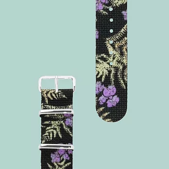 HYPERGRAND - ELECTRIC ORCHIDS NATO STRAP冷艷蘭花軍用錶帶 (銀)