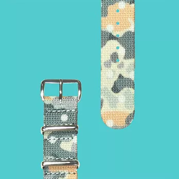 HYPERGRAND - WOODLAND CAMO NATO STRAP軍用錶帶 (銀)