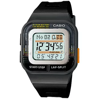 CASIO 繽紛色彩十年電力慢跑錶(黑)