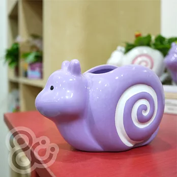 【2Ustyle】浪漫紫色蝸牛陶瓷盆 (不含植物)浪漫紫