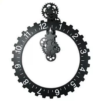 超大齒輪璧面掛鐘54cm-黑