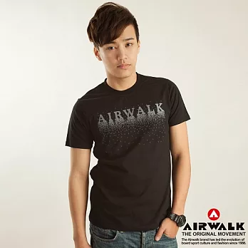 【美國 AIRWALK】點點字母圓領上衣-男L神祕黑