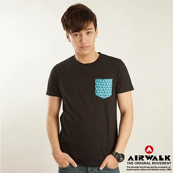 【美國 AIRWALK】幾何遊戲圓領上衣-男M神祕黑