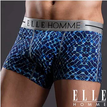 ELLE HOMME 印花狂潮湛藍水波四角褲/男內褲-藍M湛藍水波藍