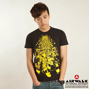 【美國 AIRWALK】車子滿版塗鴉圓領上衣-男L潮流黑