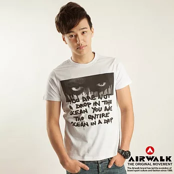 【美國 AIRWALK】暗黑藝術塗鴉圓領上衣-男L個性白