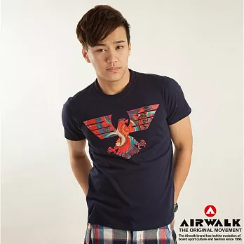 【美國 AIRWALK】鷹雄聯盟塗鴉圓領上衣-男M深海藍