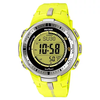 CASIO PRO TREK系列 蜿蜒跳躍太陽王登山錶(膠帶-黃)