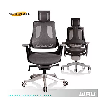 【Merryfair】WAU時尚運動款機能電腦椅(全網)-深灰網黑框