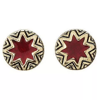 House of Harlow 1960 迷你太陽神金色耳環 紅色琺瑯 Mini Sunburst Earrings