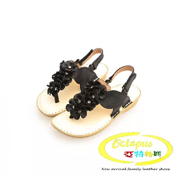 Octapus花之舞牛皮輕量氣墊鞋-典雅黑18典雅黑