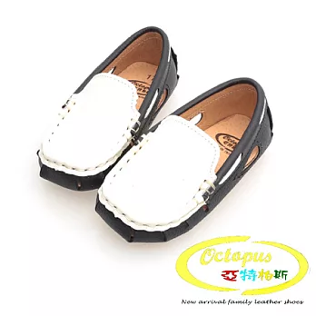 Octapus杜拜之旅牛皮帆船鞋-個性藍小童款15個性藍