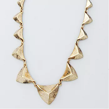 House of Harlow 1960 細緻緞面金字塔金色頸鍊 Pyramid Station Necklace