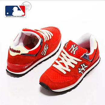 MLB大聯盟洋基-異素材設計避震氣墊運動鞋_紅39紅色