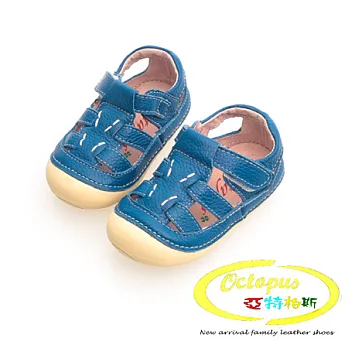 Octapus貴族學園手工牛皮寶寶鞋-經典藍3經典藍