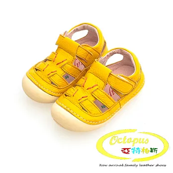 Octapus貴族學園手工牛皮寶寶鞋-芥末黃3芥末黃