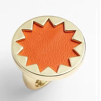 House of Harlow 1960 亮橙色皮革太陽神戒指 Medium Sunburst Ring