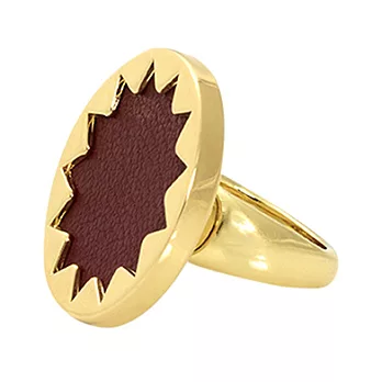 House of Harlow 1960 火鶴紅皮革太陽神戒指 Medium Sunburst Ring