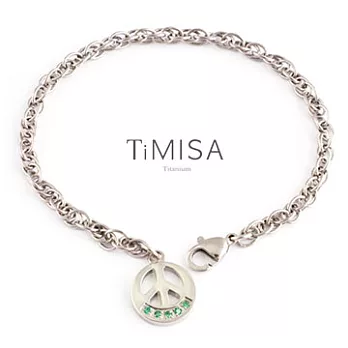 TiMISA 《和平祈願》-三色 純鈦手鍊清新綠