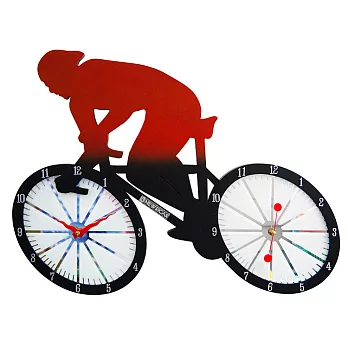 運動休閒風 770越野單車 木質靜音藝術掛鐘彩色