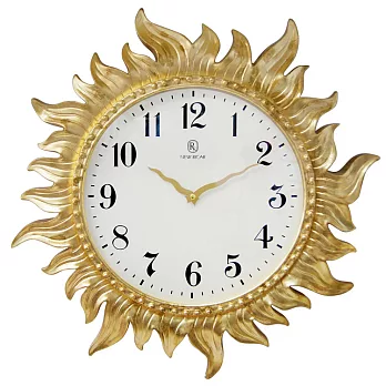 古典風格 T026-金太陽 靜音藝術掛鐘白色