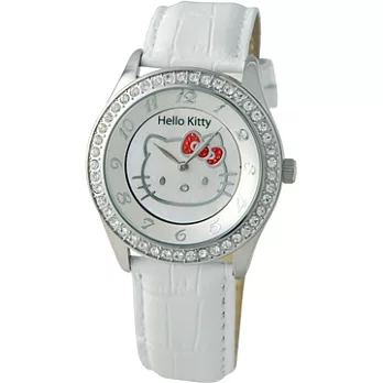 【HELLO KITTY】凱蒂貓晶鑽優質腕錶 (白 LK607MWWW-S1)